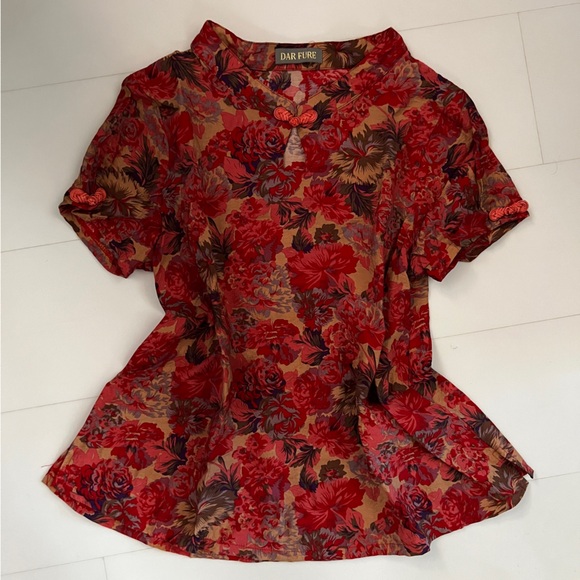 Vintage Red Floral Top - Picture 1 of 4